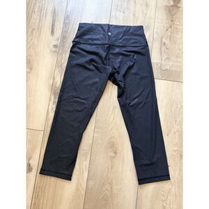 Lululemon Align Crop Leggings Shine Foil Print Black